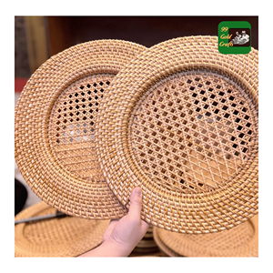 <b>Rattan</b> Charger Plates made from natural <b>rattan</b> material for <b>table</b> setting decor <b>dining</b> presentation and event styling Vietnam - Product Image 2