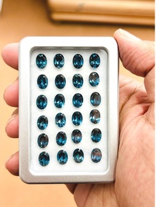 Topaze bleue naturelle de Londres ovale 4x6 mm - 10x14 mm, topaze bleue facettée, pierre précieuse brute de qualité AAA pour la fabrication de bagues, pendentifs et bijoux - Product Image 2