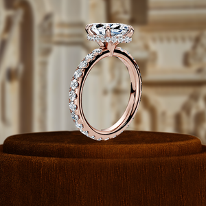 Lab Grown Diamond Ring, Full Pave Band, Hidden Halo Setting Anniversary Ring, IGI Certified Diamond Ring, 14k White Gold Ring - Product Image 2