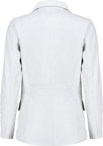 Chaquetas de Mujer al por Mayor de Alta Calidad, Blazer de Cuero Blanco para Mujer, Abrigo Casual de Cuero Genuino OEM, Mangas Largas, Logotipo Personalizado 2026 - Product Image 3