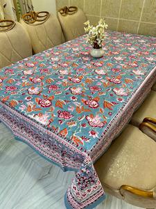 Classic Luxury Floral Printed Handmade Cotton <b>Tablecloth</b> <b>Square</b> Washable Eco-Friendly Home Decor Beautiful Design - Product Image 5