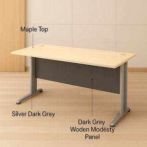 Modern Extendable Executive Office Table with Wall Mount <b>File</b> <b>Drawer</b> Storage Durable Melamine Laminate 1-Year Warranty - Product Image 3