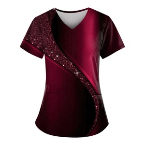 Blouses d'hôpital imprimées, mignonnes et professionnelles, unisexes, en tissu doux tricoté polyester/coton pour un confort tout au long de la journée - Product Image 5