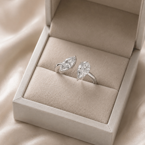 Premium Toi Et Moi Pear Marquise Cut Lab Grown Diamond Two Stone Women's <b>Ring</b> 18K Gold IGI Certified Luxury Fine Jewelry - Product Image 3