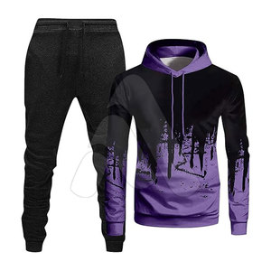 Ensemble de survêtement homme grande taille en coton imprimé délavé à l'acide, haute qualité, avec sweat à capuche oversize et pantalon de jogging, style streetwear - Product Image 5