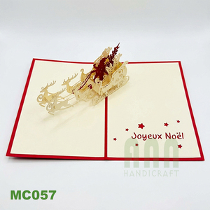 Tarjetas de Felicitación Navideñas Personalizadas en 3D con Diseño de Papá Noel, Impresión por Transferencia Térmica, Recuerdo, Tarjeta de Agradecimiento, Hecho en Vietnam - Product Image 5