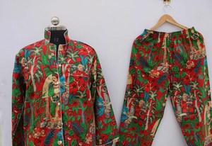 Conjunto de Pijama Coordinado con Estampado Animal para Mujer de Naaz Textile, Ropa de Dormir Informal de Verano, Suave y Transpirable, de Algodón - Product Image 5