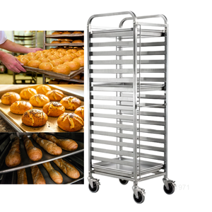 Carrito de Panadería de Aleación de Aluminio con Superficie Anodizada y 16 Estantes para Galletas, Brownies, Almacenamiento y Enfriamiento, Equipo de 60x40cm - Product Image 4