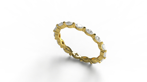 Minimalist 18K Gold Wedding Band Full Marquise Diamond Eternity <b>Ring</b> Minimalist <b>Stack</b> Band Fine Jewelry for Women - Product Image 2