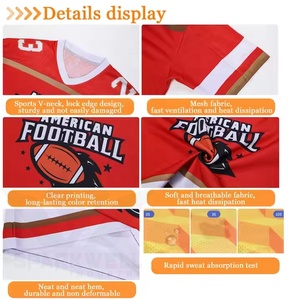 Camiseta de rugby personalizada con cuello en V, manga corta, absorción de humedad, estampado sublimado, nombre del equipo, número 00, uniforme unisex para adultos - Product Image 6