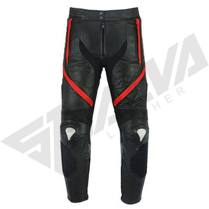Traje de Motociclismo de Cuero para Hombre, Manga Larga, Negro y Rojo, Resistente al Viento, Equipo de Protección para Todas las Estaciones, Kit para Adultos - Product Image 2