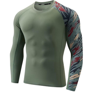 Men Long Sleeve Rash Guard <b>Compression</b> <b>Shirt</b> Graphic Print UV Protection Quick Dry Custom Logo Wholesale - Product Image 5