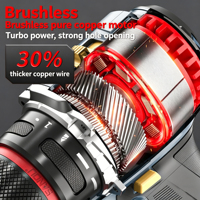 Set Kunci Impack Tanpa Kabel Brushless Torsi Tinggi Multiguna Bertenaga Baterai