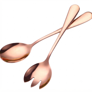 Set of Two Metal Salad Server With Designer Handle for Home Hotel & Restaurant Tabletop Usage <b>Serving</b> <b>Spoon</b> & Forks Sets - Product Image 6