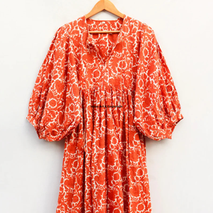 Beautiful floral Cotton <b>Block</b> <b>Printed</b> dress Dress For Casual wear Hand <b>Block</b> <b>Printed</b> Dress - Product Image 6