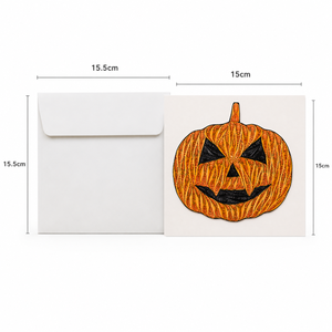 Carte de vœux artisanale en quilling de citrouille Jack O'Lantern pour Halloween, carte cadeau, vente en gros, fabricant de papier OEM/ODM - Product Image 2
