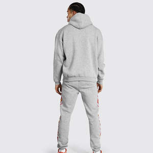 Conjunto de chándal de algodón French Terry de peso pesado para invierno, de color liso, personalizado, de dos piezas, para hombre - Product Image 2