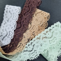 Dentelle florale à volants 2,5 cm, extensible, légère, bordure festonnée, Spandex/Nylon, pour vêtements, sous-vêtements, robes, qualité coréenne supérieure