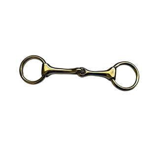 Mors d'entraînement pour chevaux en acier inoxydable à double articulation avec rouleau en laiton amovible - Product Image 1