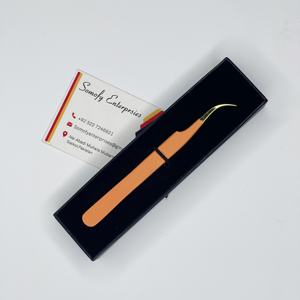 Pinzas de Acero Inoxidable de Alta Calidad Somofy Enterprises, Color Naranja Liso, Puntas Dentadas/Lisas/Con Dientes, 10 mm, para Pestañas - Product Image 4
