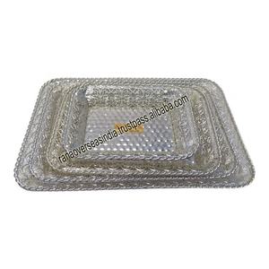 Venta al por mayor de metal árabe artesanía hogar decorativo de lujo plateado de metal hierro fruta merienda y bandeja para servir comida - Product Image 5