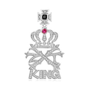 Collar con Colgante de Zirconia Estilo Hip Hop Ice Out para Hombre y Mujer, Corona de Rey, Cadena Cubana de Acero Inoxidable, Joyería Punk Hippie para Regalo - Product Image 2