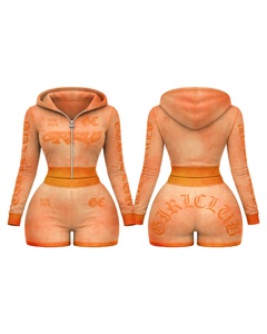 cotton t shirt and <b>booty</b> shorts set black soft fabric screen print custom streetwear style 100% Cotton T shirt and <b>booty</b> short - Product Image 1