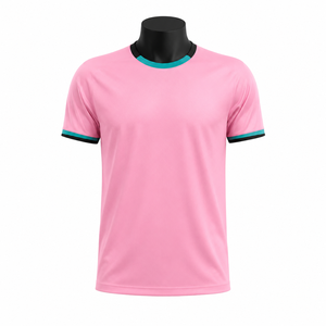 Camiseta de Fútbol Personalizada Unisex Rosa, Sublimada, Transpirable, de Malla, de Secado Rápido, de Poliéster, OEM, ODM - Product Image 1