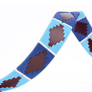 Premium Leather Polo Belt Traditional Hand-Stitched Pampa Diamond Embroidered Belt - Product Image 3