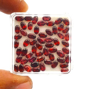 Garnet rojo natural, corte ovalado facetado, piedras preciosas sueltas de 4 mm y 6 mm, forma ovalada, piedra de granate para la fabricación de joyas, venta al por mayor de piedras preciosas a granel. - Product Image 6