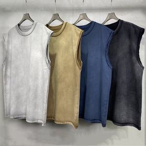 Camiseta sin mangas personalizada para gimnasio, para hombre, 95% algodón, 5% spandex, lisa, a precios de mayorista con efecto lavado ácido. - Product Image 2