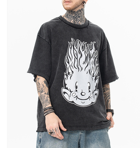 Camiseta Oversize Personalizada con Efecto Desgastado Vintage, Camiseta Oversize Estilo Urbano con Lavado Ácido Personalizado - Product Image 4