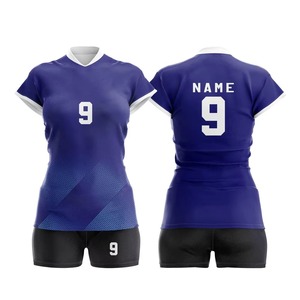 Custom Sublimated Women's Volleyball Uniform Set White Navy Red V-Neck Short Sleeve Moisture Wicking <b>Athletic</b> Fit - Product Image 2
