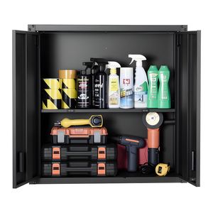 Adjustable <b>Shelf</b> Steel Floating Hanging Storage Cabinet 30W X 12.2D X 30H Inch <b>Metal</b> Wall Cabinet Locking Doors for Tool - Product Image 3