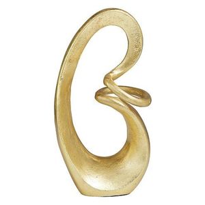 Sculpture d'art abstrait dorée élégante, figurine en métal, décoration de table intérieure haut de gamme, style moderne minimaliste, pièce maîtresse pour bureau et salon - Product Image 1