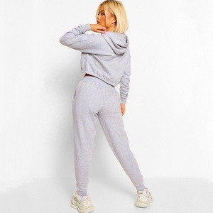 Ensemble de survêtement de qualité supérieure pour femmes, sweat à capuche zippé, pantalon de jogging évasé, vêtements de sport, mode quotidienne, survêtement évasé pour femmes - Product Image 2