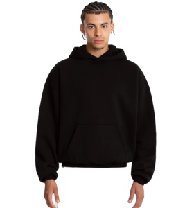Nueva Sudadera con capucha de poliéster de invierno Sudadera con capucha unisex para hombre de tela sólida logotipo impreso personalizado Sudadera con capucha de gran tamaño para hombres - Product Image 1