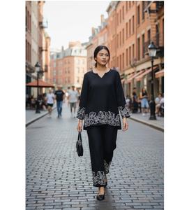 ชุดเซ็ตพรีเมียมแขนยาวสำหรับผู้หญิง เหมาะสำหรับใส่ทำงานและลำลอง มีจำหน่ายในราคาประหยัด - Product Image 1