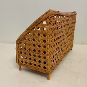 Panier à magazines en rotin tressé à la main, organiseur de livres et de magazines, accessoires pour bureau, maison et décoration. - Product Image 6