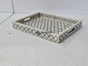 Bandeja Móvil Moderna Hecha a Mano con Incrustaciones de Hueso, Decorativa de Lujo para Mesa de Comedor, Calidad Premium, por Tradebyd - Product Image 2