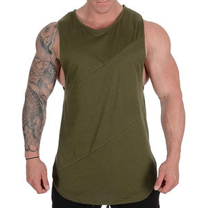 <b>Men's</b> Olive Green Sleeveless Tank Top O-Neck Solid Color Knitted Casual Wear Best Selling <b>Men's</b> <b>Singlets</b> Custom Lightweight - Product Image 1
