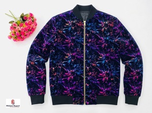 Soft Multicolor Foil Printed Velvet Fabric Premium Garments Dresses Kaftans Fashion Wear Home Textile OEM - Product Image 2