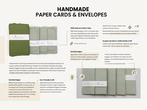 Juego de tarjetas y sobres de papel hechos a mano, con borde decorativo, tarjetas de felicitación en blanco, juego de invitaciones de boda, artículos de papelería ecológicos. - Product Image 6