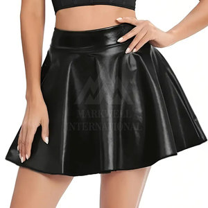 กระโปรงยาวหนังแท้เอวสูงหรูหราสำหรับผู้หญิงกระโปรงแมกซี่แฟชั่น - Product Image 2