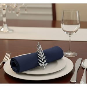 Anillos para Servilletas con Diseño de Hojas Vintage, Acabado Metálico, Accesorios de Decoración para Mesa de Comedor, Porta Servilletas a Precio de Fábrica - Product Image 4