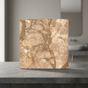 Autocollant de sol en PVC blanc brillant en marbre mat 30x30cm, conception de bâton de pelage auto-adhésif - Product Image 6