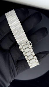 Nouveau Design Mossanite Bracelet Cubain Fine Jewelry 8mm 10mm 12mm S925 Argent Moissanite Bracelet VVSDiamond Bracelet Cubain - Product Image 4