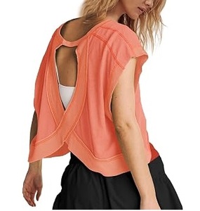 Top tendance à épaules dénudées, style été, en spandex, polyester et coton, avec maille résille, sans manches, dos nu, best-seller - Product Image 3