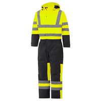 Combinaison de travail d'hiver haute visibilité OEM de qualité supérieure pour hommes, en polyester, réfléchissante, imperméable, coupe-vent, uniforme de sécurité et de protection
