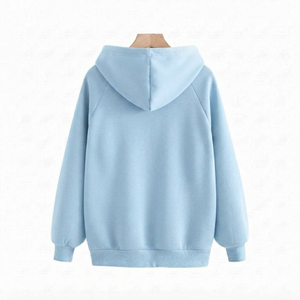 Sweat-shirt à capuche en jersey pour homme, bleu, brodé, tricoté, respirant, séchage rapide, poids lourd 350g, coupe classique - Product Image 2